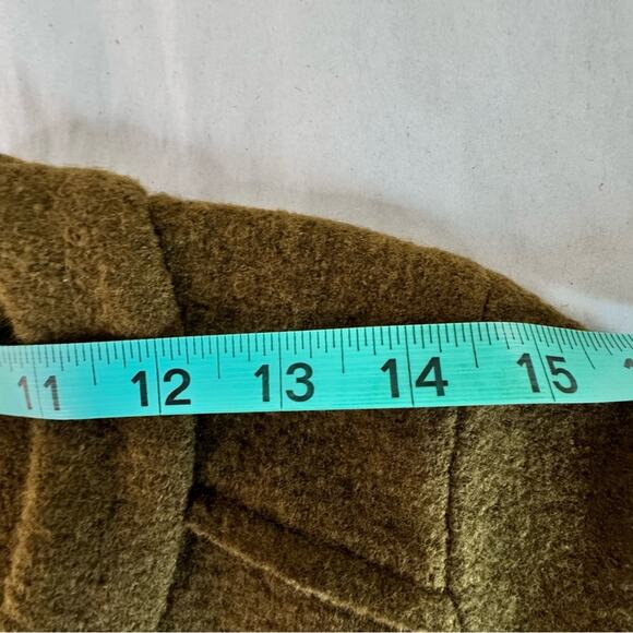 Wool Ruffle Cardigan Petites Small Olive Zipper LOFT Sweater Jacket - Picture 9 of 16